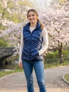 The North Face Navy Blue 550 Down Puffer Vest Women's Small